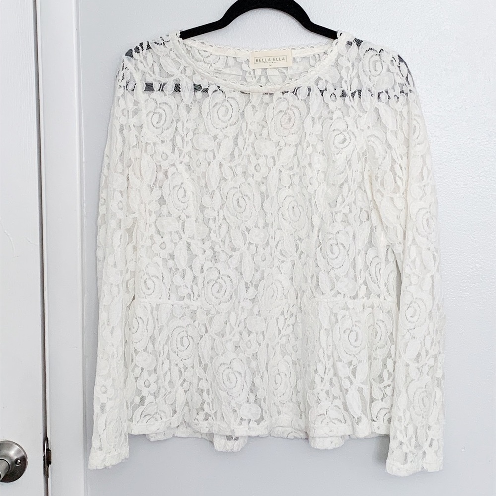 Lace peplum top